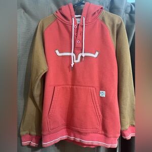 Kimes Ranch women’s red and brown hoodie